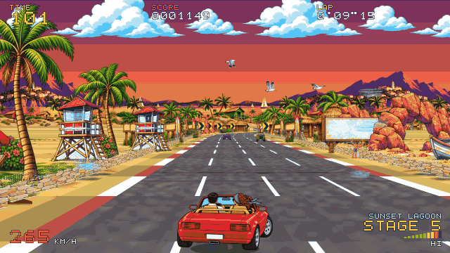 The car spinning out after a crash on a desert stage